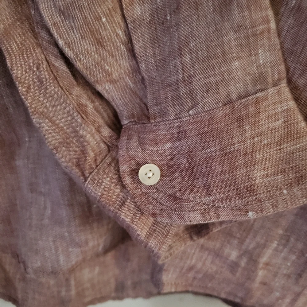 J Mclaughlin Button Down Womans Linen Blouse, Size Medium - Picture 5 of 8
